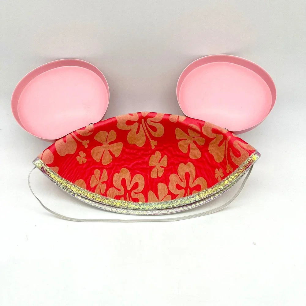 Disney Aulani Mickey Mouse‎ Ears Headband Souvenir Pink Hawaiian Floral
